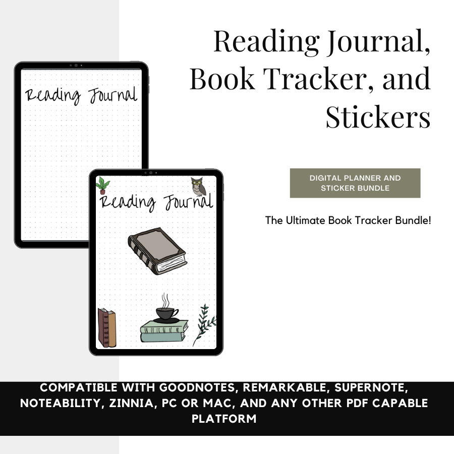 Reading Journal and Sticker Bundle - Digital Book Tracker and Digital –  Utile Enterprises